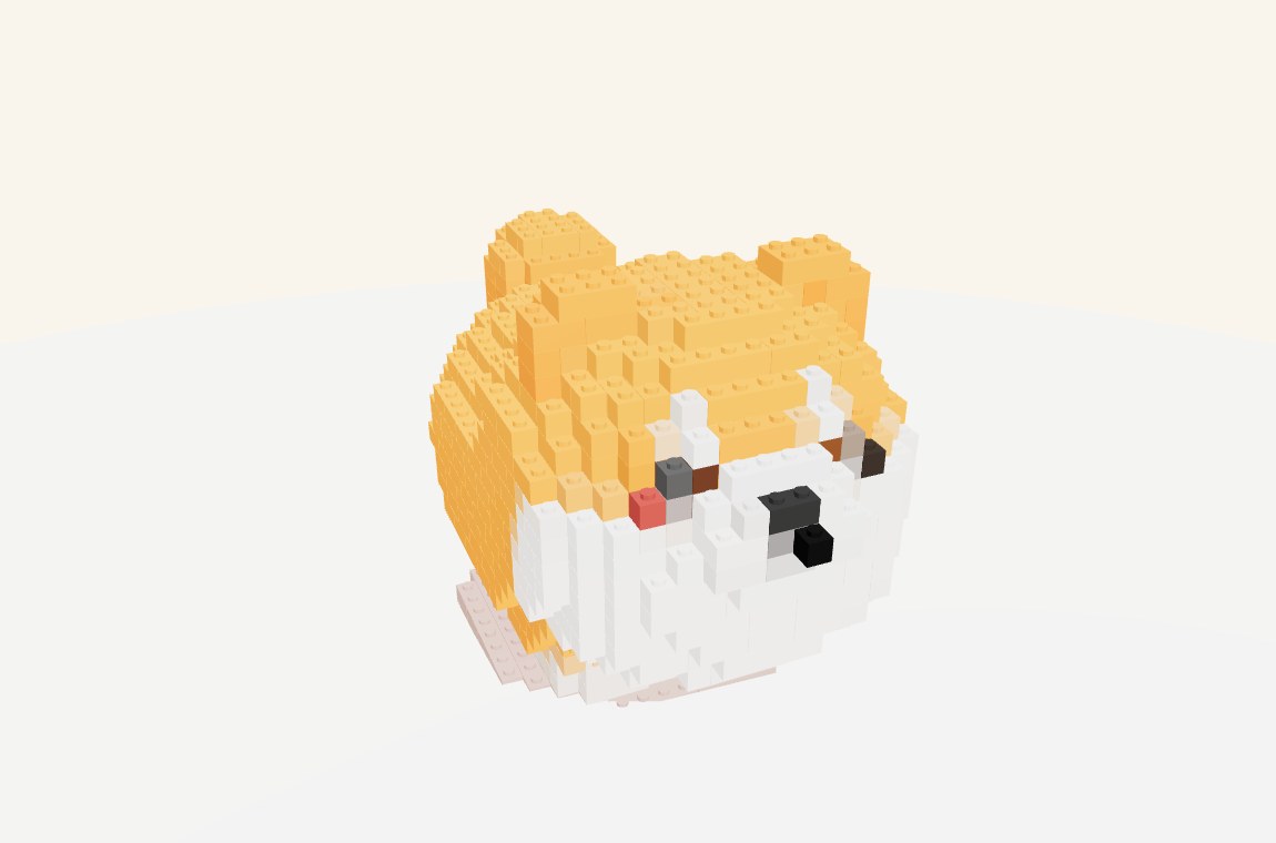 Finished official block kit: Shiba Inu